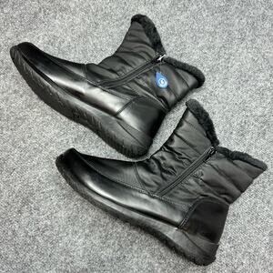 G.H. Bass & Co. Women Faux Fur Black Waterproof Ankle Winter Boots USA 11 M